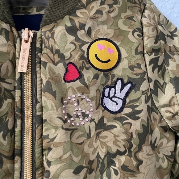 Limited Too Camo Patch Full Zip Bomber Jacket 4 - Picture 2 of 7